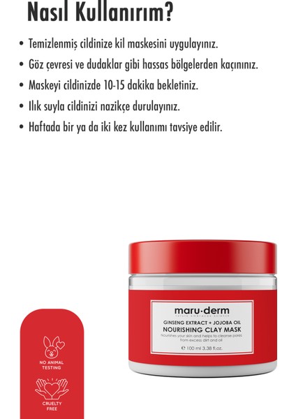 Kil Maskesi - Ginseng Özü + Jojoba Yağı Besleyici Kil Maskesi 100 ml