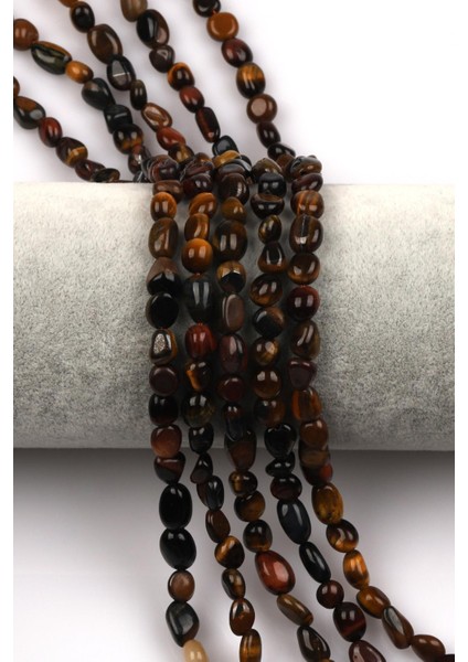 Kaplan Gözü Doğal Taş Dizi 6 x 8 mm Mercimek Kesim