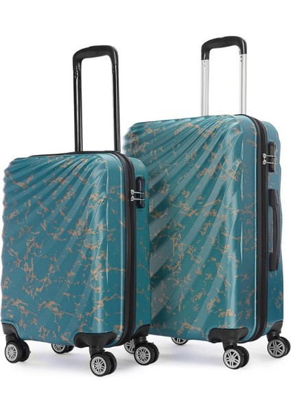 Baskılı Mint Yeşil Wexta WX-300 Baskılı Mint Yeşil Kabin & Orta 2 ' Li Set Valiz fırsatları