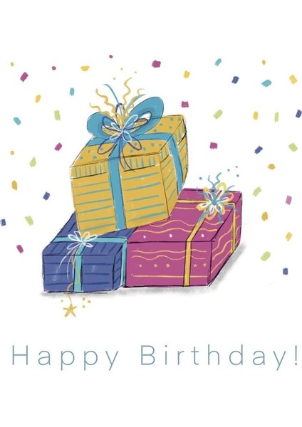 Konsept Tebrik Kartı - Happy Birthday, Hediye Paketi
