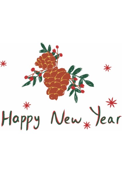 Konsept Tebrik Kartı-Happy New Year - Kozalak