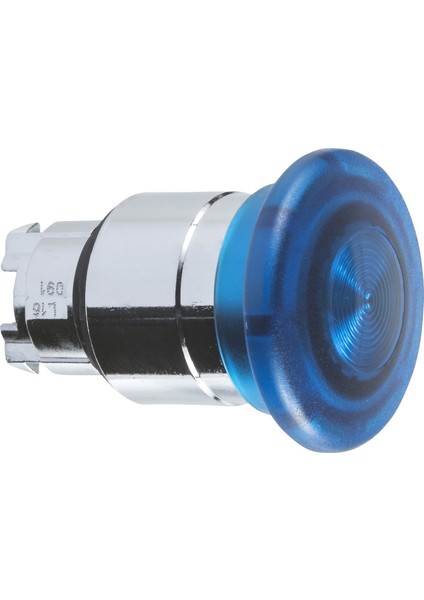ZB4BW463 Entegre LED Için Mavi Ø40 Işıklı Mantar Basmalı Düğme Başlığı Ø22 Yaylı Dönüş