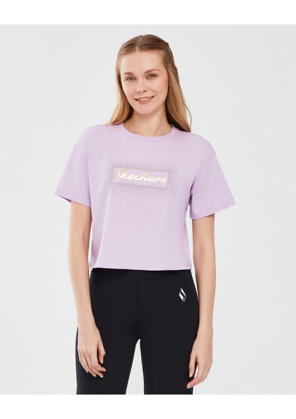 Graphic T-Shirt W Short Sleeve Kadın Lila Tshirt S221460-505