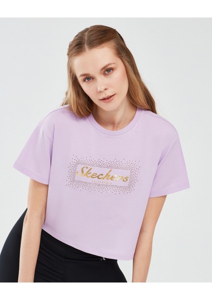 Graphic T-Shirt W Short Sleeve Kadın Lila Tshirt S221460-505 indirimleri