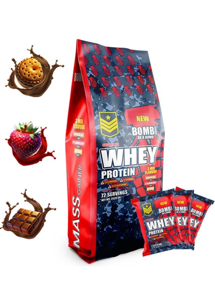 Bomb Series Whey Protein Şase 3 Mix Flavour 72 Şase