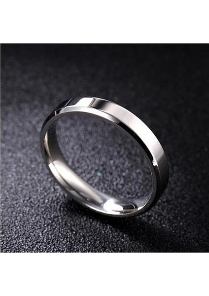 Çelik Altın Kaplama 4 mm Düz Alyans Yüzük