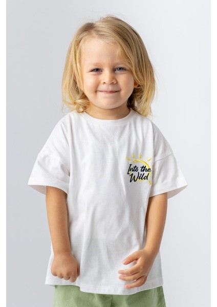 Erkek Çocuk Güneş Nakış Detaylı T-Shirt