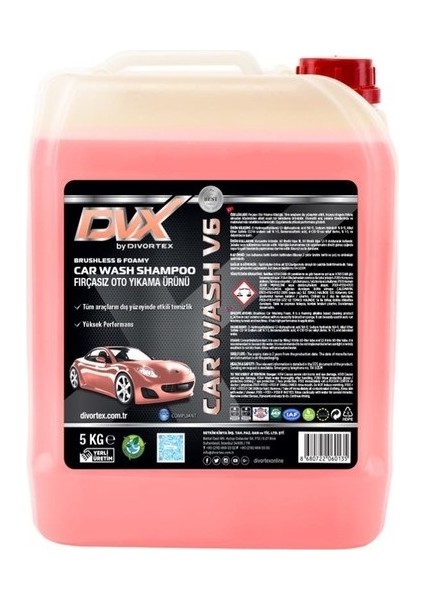 Car Wash V6 Fırçasız Araç Yıkama Köpüğü 5 Kg.divortex