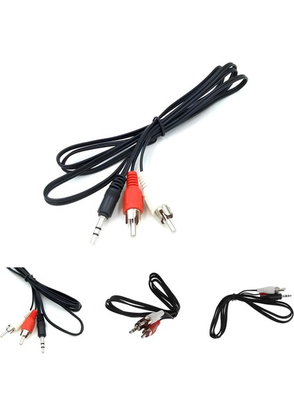 1.5 Metre Stereo Lale Kablo Ses Sistemi Kablosu Aux Rca 1.5m Stereo 2 Rca Erkek Kablo 3.5mm fırsatları