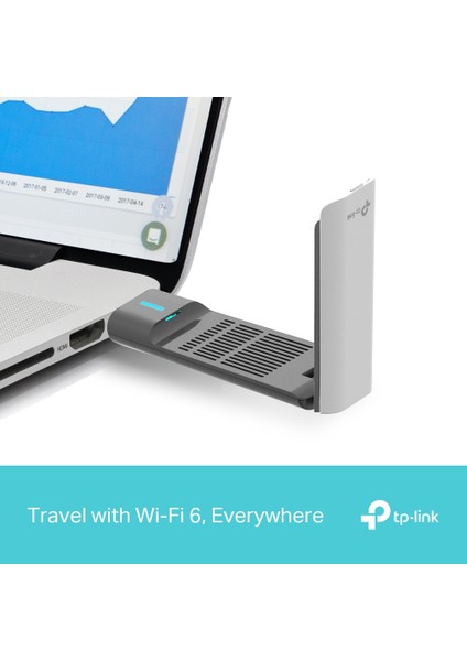 TP-Link Archer TX50UH, AX3000 Mbps, 1,2 Metre USB 3.0 Kablo, Yüksek Çekim Güçlü Wi-Fi 6 USB Adaptör