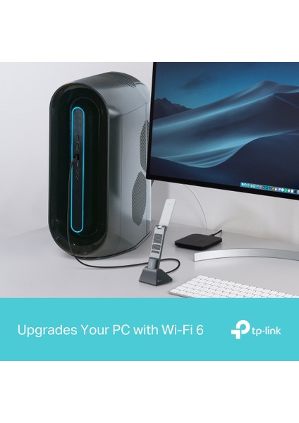 TP-Link Archer TX50UH, AX3000 Mbps, 1,2 Metre USB 3.0 Kablo, Yüksek Çekim Güçlü Wi-Fi 6 USB Adaptör