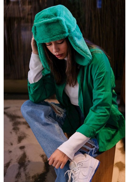 Peluş Trapper Şapka 8002 Yeşil fırsatları