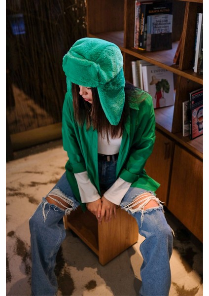 Peluş Trapper Şapka 8002 Yeşil indirimleri