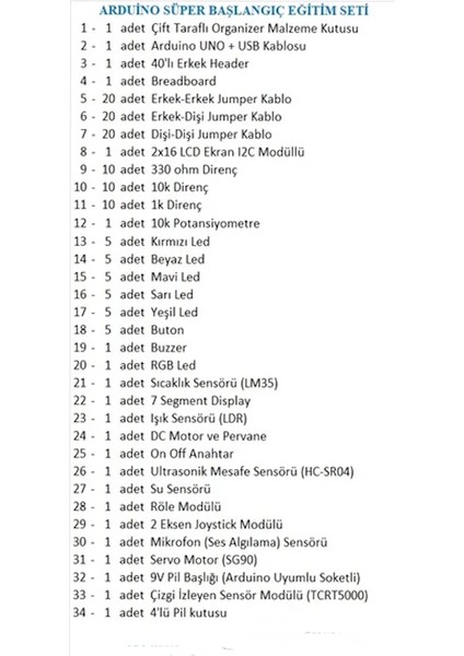Arduino Robotik Kodlama Süper Başlangıç Seti