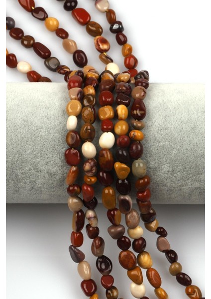 Mookaite Jasper Doğal Taş Dizi 6 x 9 mm Mercimek Kesim