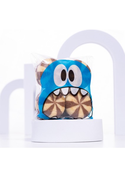 Karışık Canavar Desenli Bantlı Cake Pops ve Kurabiye Poşeti, 10X15 Cm, 250 Adet