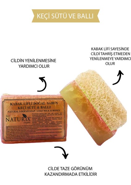Natural Peeling Etkili Kabak Lifli Keçi Sütü & Ballı Sabun 130 Gr