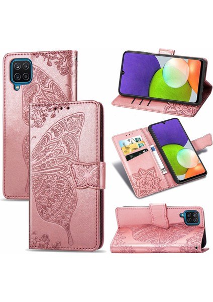 Galaxy A22 4g Kelebek Kanatları Flip Darbeye Dayanıklı Deri Telefon Kılıfı (Yurt Dışından)