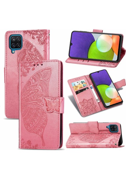 Galaxy A22 4g Kelebek Kanatları Flip Darbeye Dayanıklı Deri Telefon Kılıfı (Yurt Dışından)