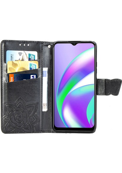 Realme C15/C12 Kelebek Kanatları Flip Darbeye Dayanıklı Deri Telefon Kılıfı (Yurt Dışından) indirimleri