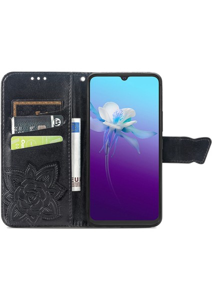 Vıvo V20 Kelebek Kanatları Flip Darbeye Dayanıklı Deri Telefon Kılıfı (Yurt Dışından)