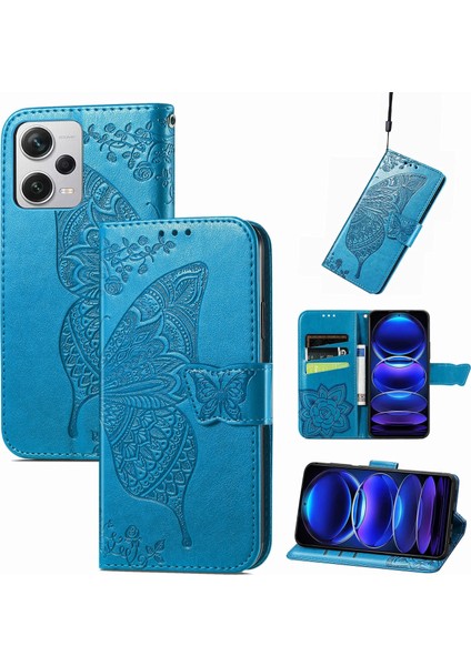 Xiaomi Redmi Note 12 Pro Plus Kelebek Kanatları Flip Darbeye Dayanıklı Deri Telefon Kılıfı (Yurt Dışından)