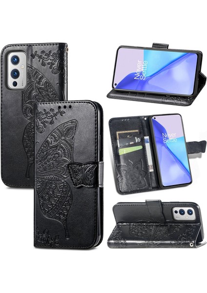 Oneplus 9 Kelebek Kanatları Flip Darbeye Dayanıklı Deri Telefon Kılıfı (Yurt Dışından)