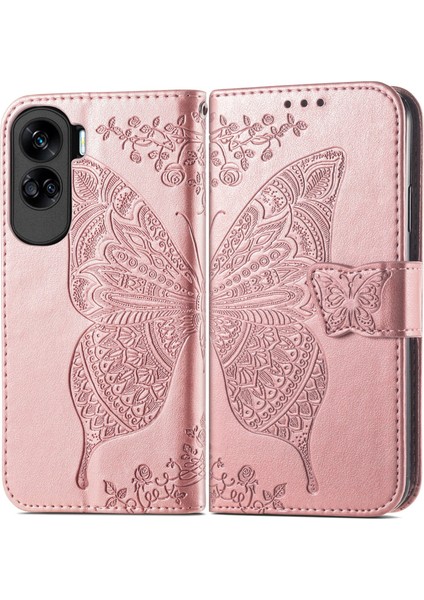 Honor 90 Lite Kelebek Kanatları Flip Darbeye Dayanıklı Deri Telefon Kılıfı (Yurt Dışından)