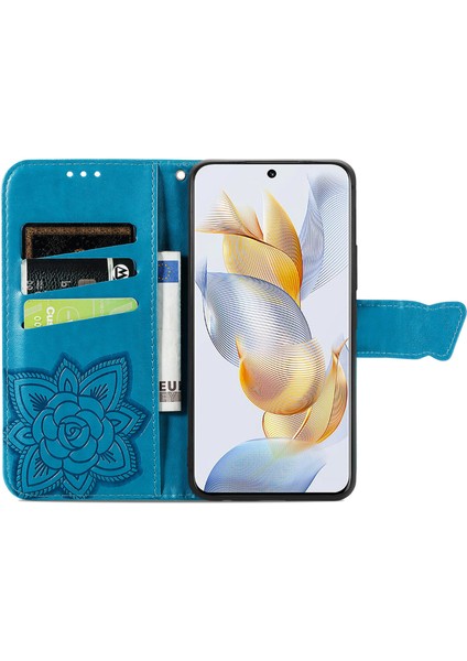 Honor 90 5g Kelebek Kanatları Flip Darbeye Dayanıklı Deri Telefon Kılıfı (Yurt Dışından)