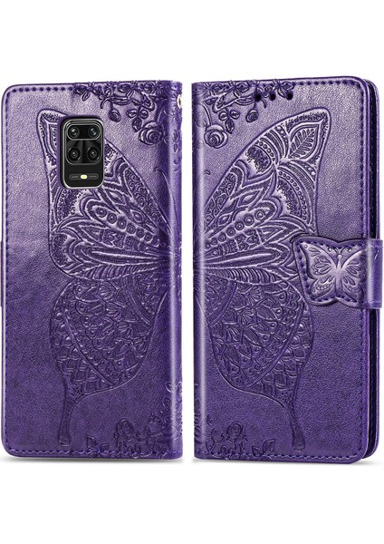 Xiaomi Redmi Note 9 Pro/9s Kelebek Kanatları Flip Darbeye Dayanıklı Deri Telefon Kılıfı (Yurt Dışından)