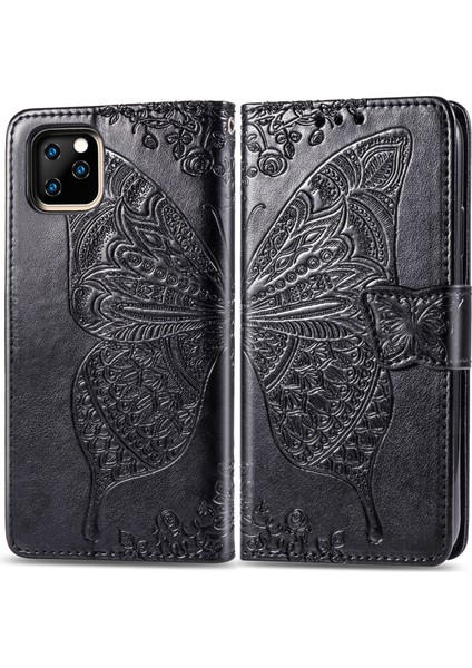 iPhone 11 Pro Kelebek Kanatları Flip Darbeye Dayanıklı Deri Telefon Kılıfı (Yurt Dışından)