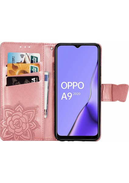 Oppo A9 2020/A5 2020 Kelebek Kanatları Flip Darbeye Dayanıklı Deri Telefon Kılıfı (Yurt Dışından)