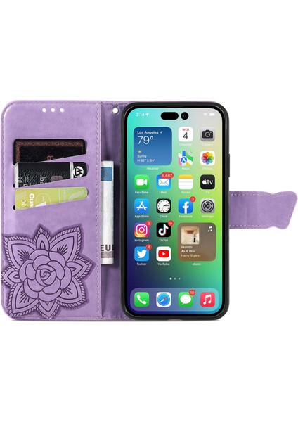 iPhone 14 Pro Max Kelebek Kanatları Flip Darbeye Dayanıklı Deri Telefon Kılıfı (Yurt Dışından) fırsatları