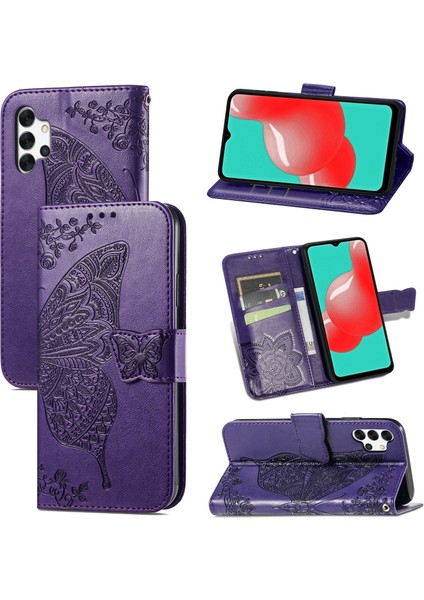 Galaxy A32 5g Kelebek Kanatları Flip Darbeye Dayanıklı Deri Telefon Kılıfı (Yurt Dışından)
