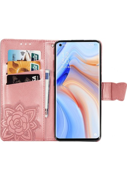 Oppo Reno 4 Pro 4g Kelebek Kanatları Flip Darbeye Dayanıklı Deri Telefon Kılıfı (Yurt Dışından)