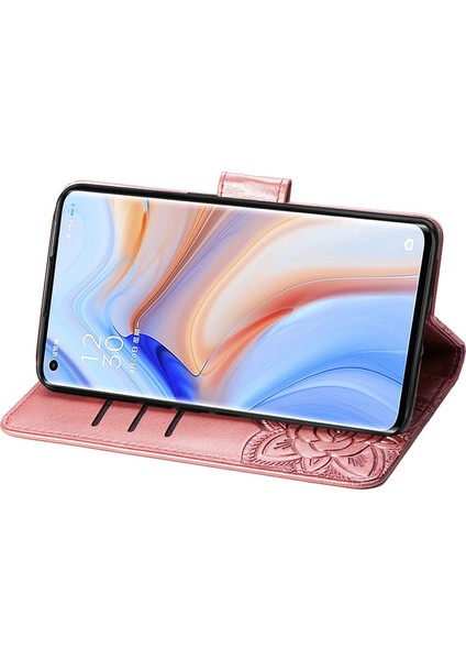 Oppo Reno 4 Pro 4g Kelebek Kanatları Flip Darbeye Dayanıklı Deri Telefon Kılıfı (Yurt Dışından)