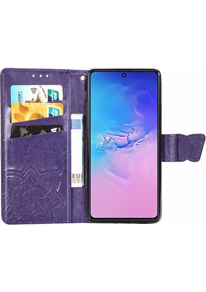 Galaxy S10 Lite Kelebek Kanatları Flip Darbeye Dayanıklı Deri Telefon Kılıfı (Yurt Dışından)