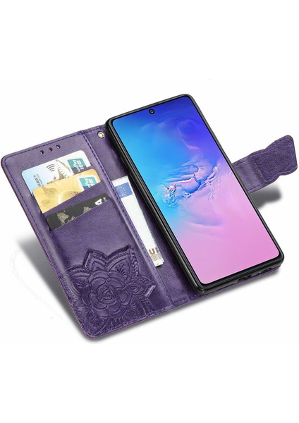 Galaxy S10 Lite Kelebek Kanatları Flip Darbeye Dayanıklı Deri Telefon Kılıfı (Yurt Dışından)