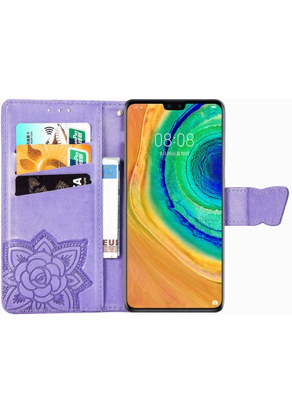 SZY Market Huawei Mate 30 Kelebek Kanatları Flip Darbeye Dayanıklı Deri Telefon Kılıfı (Yurt Dışından)