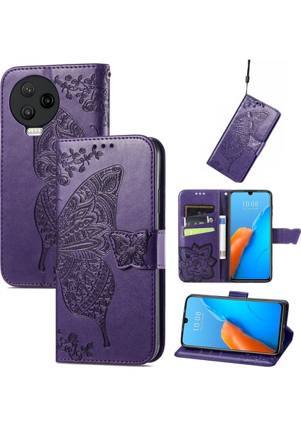 Infinix Note 12 Pro Kelebek Kanatları Flip Darbeye Dayanıklı Deri Telefon Kılıfı (Yurt Dışından)