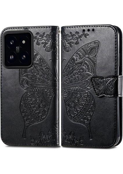 Xiaomi 14 Kelebek Kanatları Flip Darbeye Dayanıklı Deri Telefon Kılıfı (Yurt Dışından) modelleri