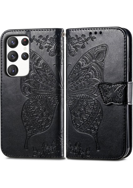 Galaxy S23 Ultra Kelebek Kanatları Flip Darbeye Dayanıklı Deri Telefon Kılıfı (Yurt Dışından) modelleri