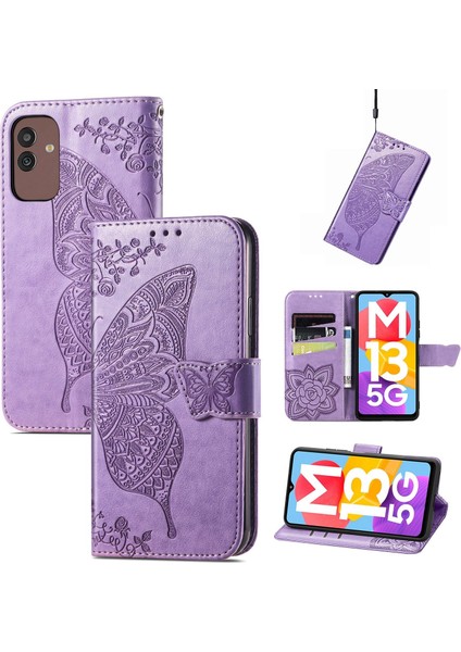Galaxy M13 5g Kelebek Kanatları Flip Darbeye Dayanıklı Deri Telefon Kılıfı (Yurt Dışından)