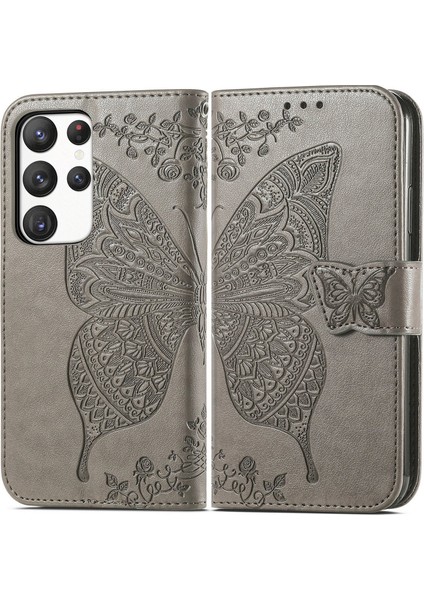 Galaxy S23 Ultra Kelebek Kanatları Flip Darbeye Dayanıklı Deri Telefon Kılıfı (Yurt Dışından) modelleri