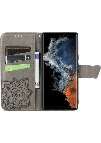 Galaxy S23 Ultra Kelebek Kanatları Flip Darbeye Dayanıklı Deri Telefon Kılıfı (Yurt Dışından) fırsatları