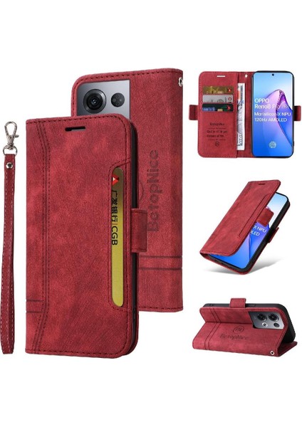 Oppo Oppo 8 Pro 5g Kart Yuvaları Için Kılıf Tpu Deri Manyetik Cüzdan Flip (Yurt Dışından)