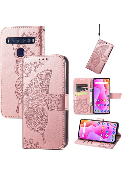 Tcl 10L Kelebek Kanatları Flip Darbeye Dayanıklı Deri Telefon Kılıfı (Yurt Dışından)