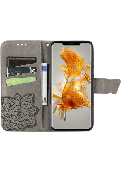 Huawei Mate 50 Pro Kelebek Kanatları Flip Darbeye Dayanıklı Deri Telefon Kılıfı (Yurt Dışından)