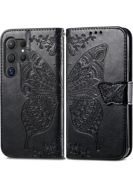 Galaxy S24 Ultra Kelebek Kanatları Flip Darbeye Dayanıklı Deri Telefon Kılıfı (Yurt Dışından) modelleri