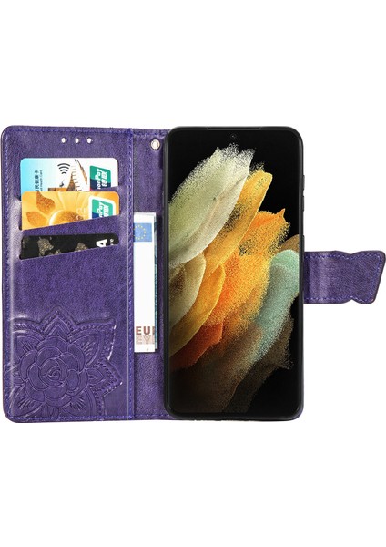 Galaxy S21 Ultra Kelebek Kanatları Flip Darbeye Dayanıklı Deri Telefon Kılıfı (Yurt Dışından) fırsatları